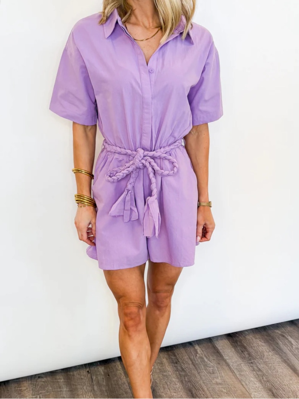 VICI BOHO LILAC LANE TIE-WAIST ROMPER
